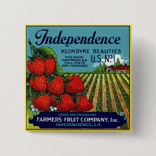 Independence Klondyke Beauties Strawberries Vierkante Button 5,1 Cm