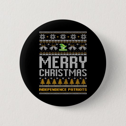 Independence Patriots Logo Merry Christmas Ugly Sw Ronde Button 5,7 Cm (Voorkant)