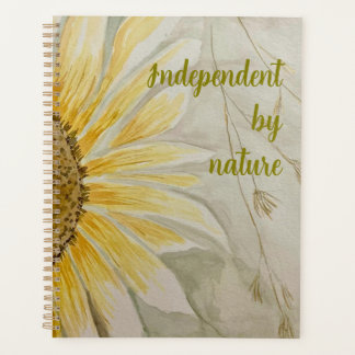 Independent by nature journal sunflower planner