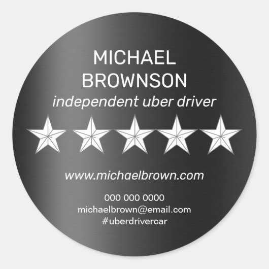 Independent Driver Mobile Car Taxi Ronde Sticker (Voorkant)