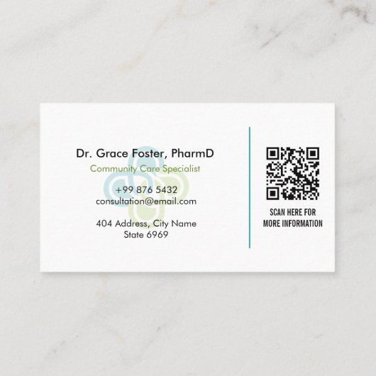 Independent Pharmacy | Modern Minimalist Barcode Visitekaartje (Achterkant)