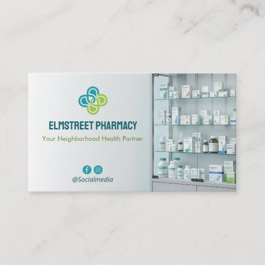 Independent Pharmacy | Modern Minimalist Barcode Visitekaartje (Voorkant)