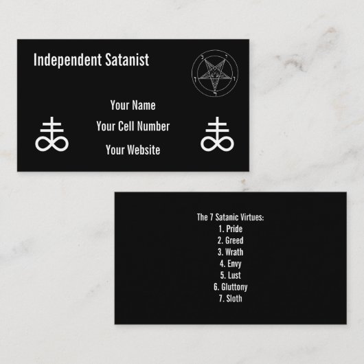 Independent Satanist Visitekaartje (Voorkant / Achterkant)