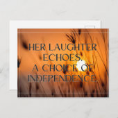 Independent Woman's Day Design: haar lach echo Briefkaart (Voorkant / Achterkant)