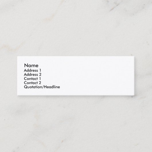 INDESTRUCTIBLE SKINNY PROFILE VISITEKAARTJE (Voorkant)