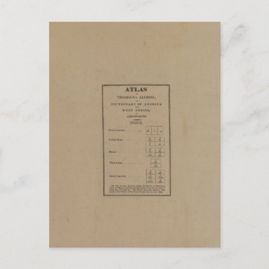 Index aan Atlas Briefkaart (Voorkant)