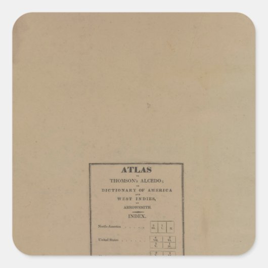 Index aan Atlas Vierkante Sticker (Voorkant)