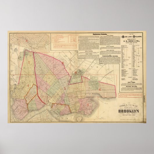 Index Brooklyn-kaart Poster (Voorkant)