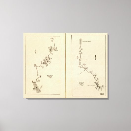 Index-kaart Albany, Saratoga Springs Canvas Afdruk (Voorkant)