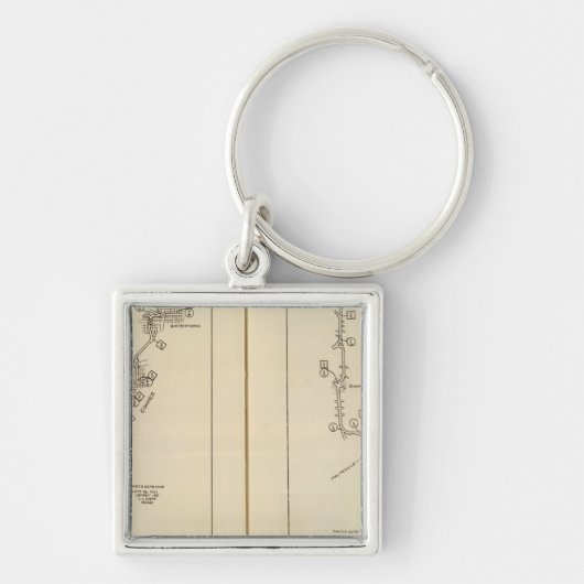 Index kaart Albany, Saratoga Springs Sleutelhanger (Voorkant)