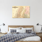 Index kaart Atlas, stad New York Canvas Afdruk (Insitu (Slaapkamer))