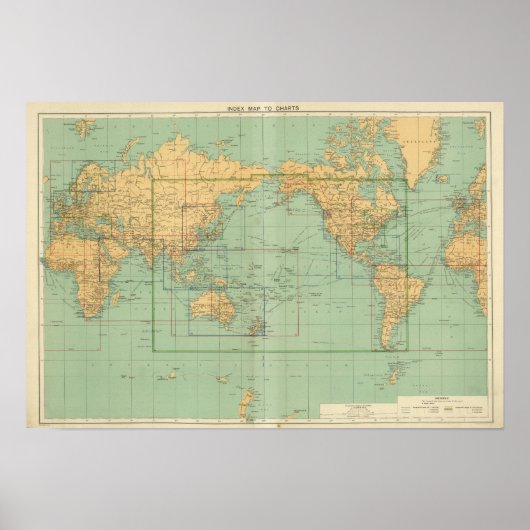 Index kaart Nieuwe mercantile mariene atlas Poster (Voorkant)