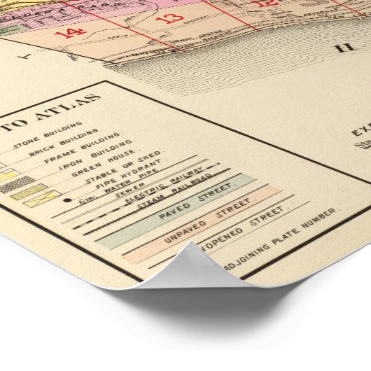 Index kaart Yonkers atlas Poster (Hoek)