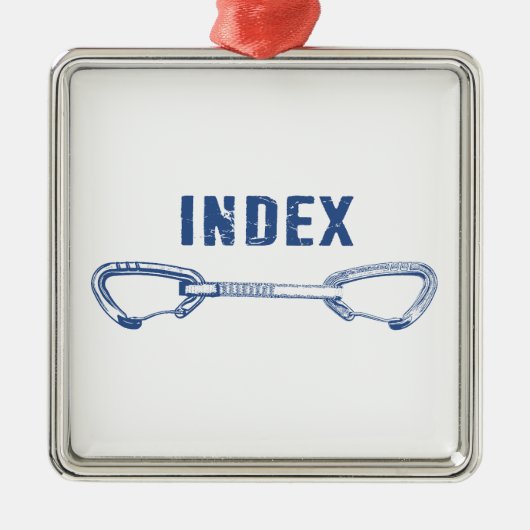 Index klimmen QuickDraw Metalen Ornament (Voorkant)