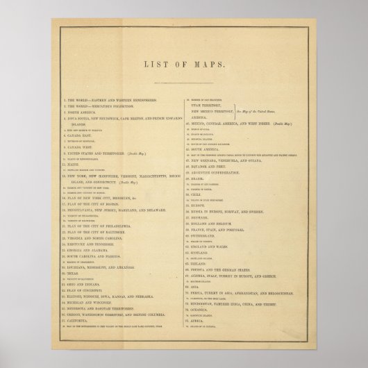 Index nieuwe algemene atlas poster (Voorkant)