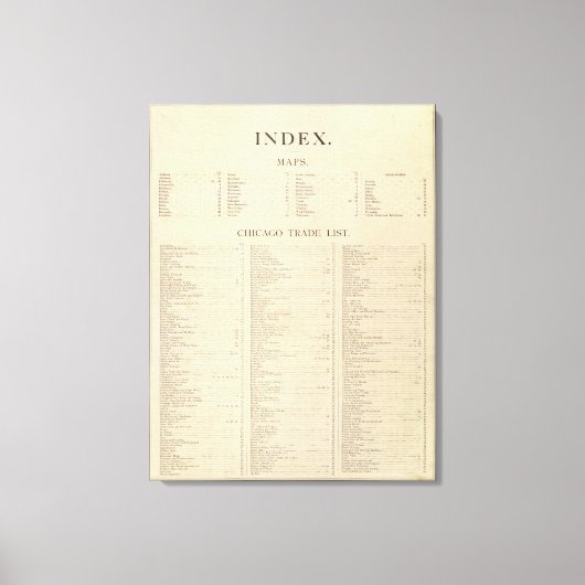 Index nieuwe commerciële atlas canvas afdruk (Voorkant)