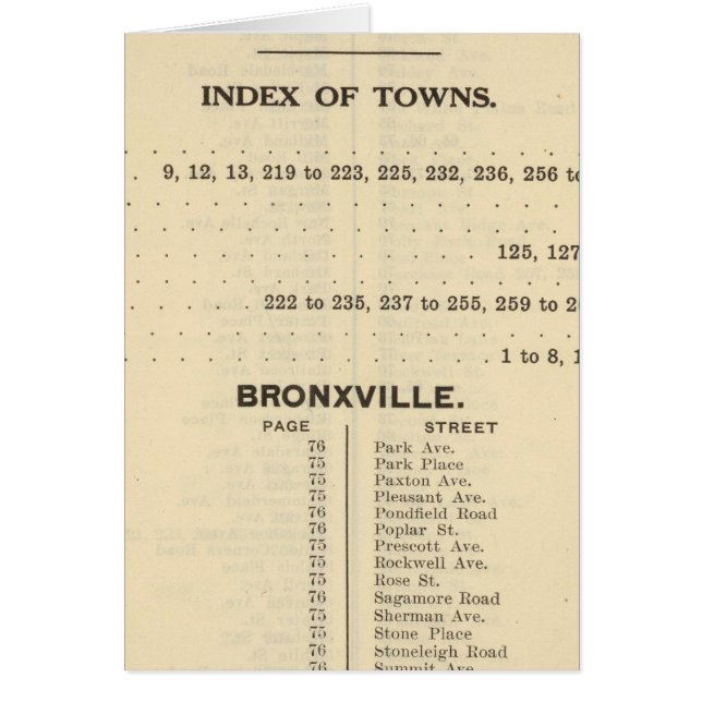 Index Towns Bronxville (Voorkant)