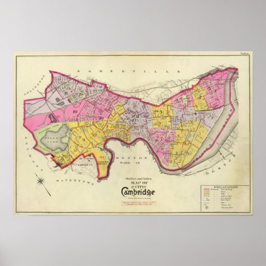 Index van Cambridge Atlas Poster (Voorkant)