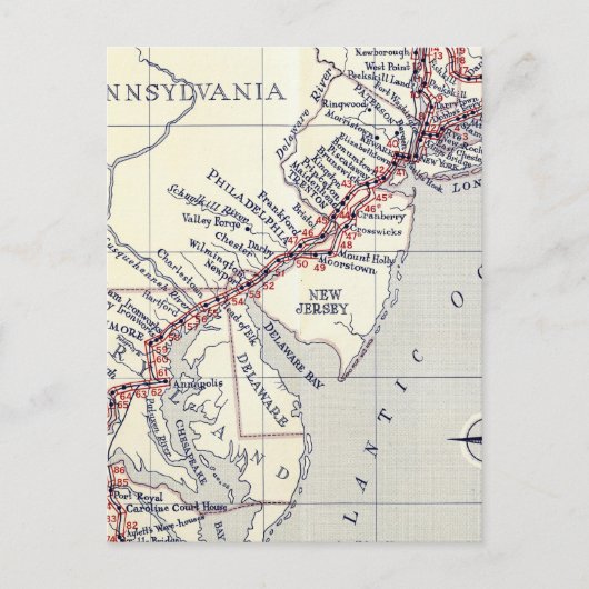 Index van de Borden van de enquête over de wegen Briefkaart (Voorkant)