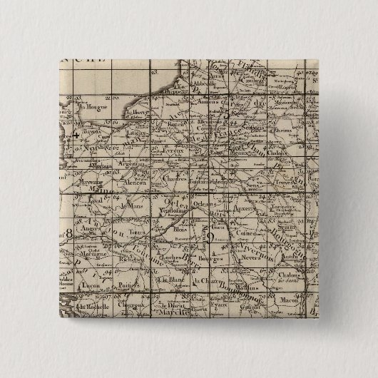 Index van Frankrijk Vierkante Button 5,1 Cm (Voorkant)