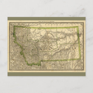 Indexed County Map of Montana (1881) Briefkaart