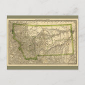 Indexed County Map of Montana (1881) Briefkaart (Voorkant)