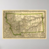 Indexed County Map of Montana (1881) Poster (Voorkant)