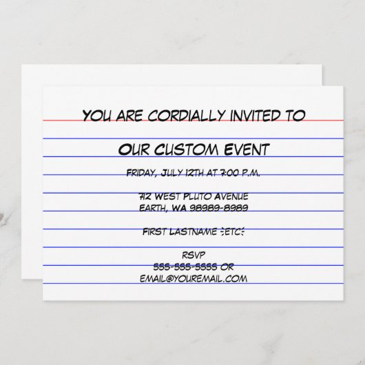 Indexkaart Kaart (Voorkant / Achterkant)