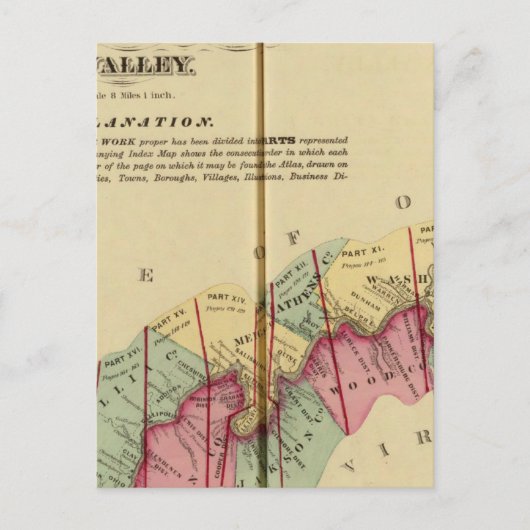 Indexkaart naar Atlas van de rivier de Ohio Briefkaart (Voorkant)