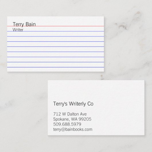 Indexkaart Visitekaartje (Voorkant / Achterkant)