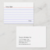 Indexkaart Visitekaartje (Voorkant / Achterkant)