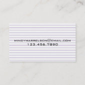 Indexkaart voor gelaagd papier visitekaartje (Achterkant)