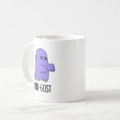 Indi-gost Funny Halloween Indigo Ghost Pun Koffiemok (Voorkant links)
