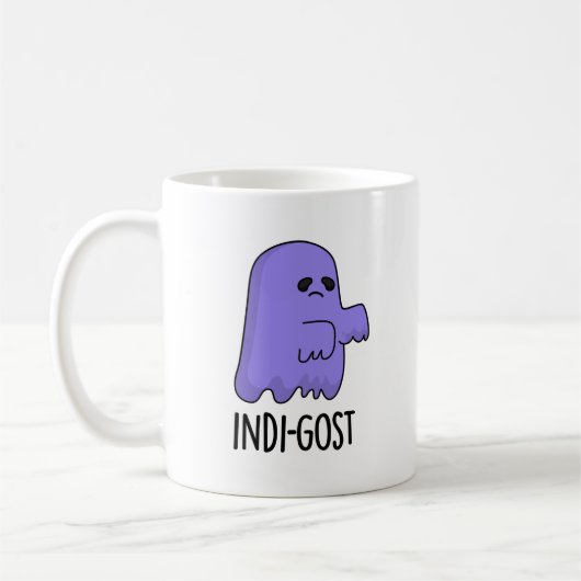 Indi-gost Funny Halloween Indigo Ghost Pun Koffiemok (Links)