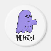 Indi-gost Funny Halloween Indigo Ghost Pun Magneet (Voorkant)