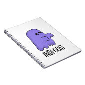 Indi-gost Funny Halloween Indigo Ghost Pun Notitieboek (Rechterzijde)