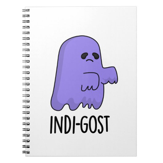 Indi-gost Funny Halloween Indigo Ghost Pun Notitieboek (Voorkant)