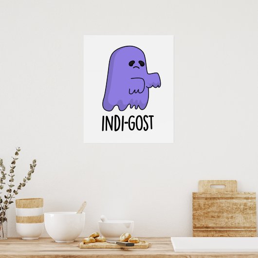 Indi-gost Funny Halloween Indigo Ghost Pun Poster (Keuken)