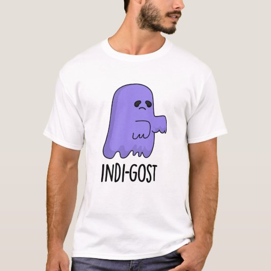Indi-gost Funny Halloween Indigo Ghost Pun T-shirt (Voorkant)