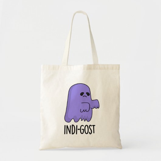 Indi-gost Funny Halloween Indigo Ghost Pun Tote Bag (Voorkant)