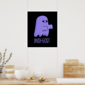 Indi-gost Grappige Halloween Indigo Spook Pun Dark Poster (Keuken)