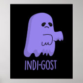 Indi-gost Grappige Halloween Indigo Spook Pun Dark Poster (Voorkant)