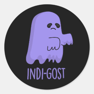 Indi-gost Grappige Halloween Indigo Spook Pun Dark Ronde Sticker