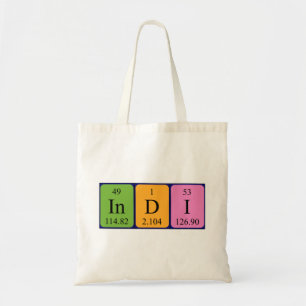 Indi periodieke lijstnaam canvas tas