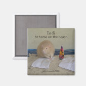 Indi, Thuis op het strand, met bedankt naar... Magneet (Voorkant / Achterkant)