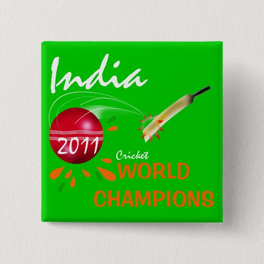 India 2011 ICC Cricket World Cup Champions Button (Voorkant)