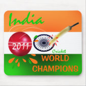 India 2011 ICC Cricket World Cup Champs Mousepad Muismat (Voorkant)