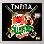 India 2011 ICC WK-kampioenen cricket Poster (Voorkant)