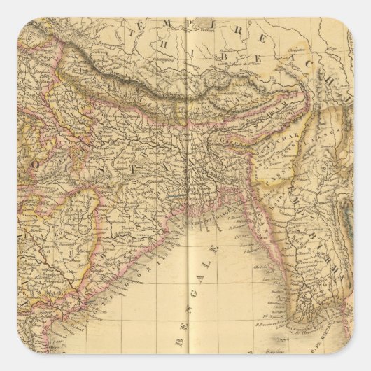 India 5 vierkante sticker (Voorkant)