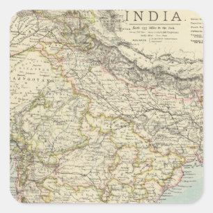 India 5 vierkante sticker